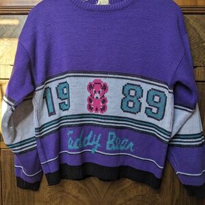 Purple Teddy Bear Sweater